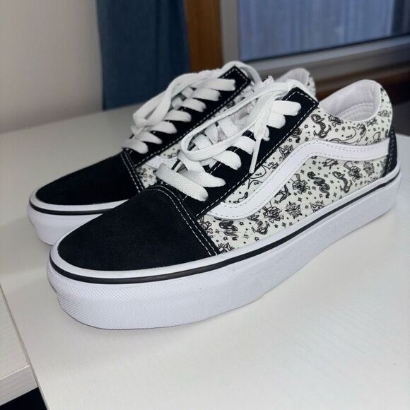 Vans Old Skool Skate Shoe Canvas Suede Sneaker black marshmallow Lace up Closure - Picture 12 of 12